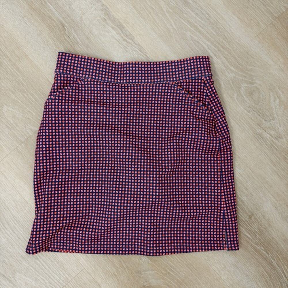 Peter Millar Women's XS Golf Skort Blue/Red Polka Dot Pull-On Stretch Pockets